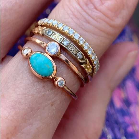 17 natural diamond 14k half eternity band 💫❤️ - Picture 3 of 7